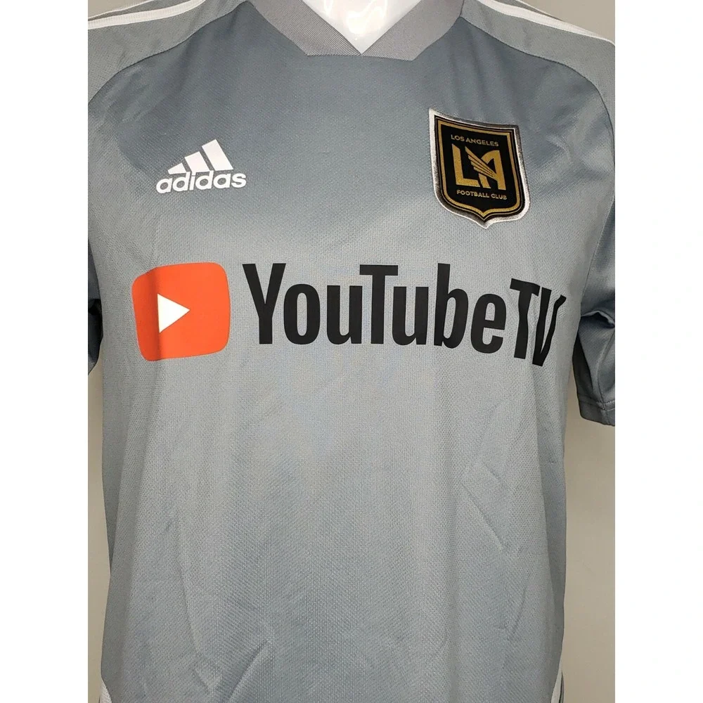 LA‎ Football Club Men's Small Adidas Climacool Training Jersey Gray MLS Soccer